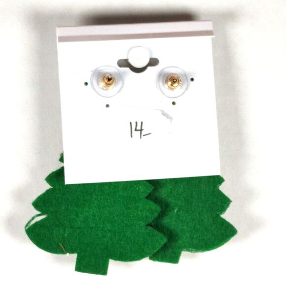 Handmade Beaded Xmas Holiday Seasonal Christmas Tree Post Earrings Multicolor - Picture 5 of 14